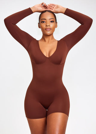 Body Manches Longues Décolleté Plongeant - Marcinha ™